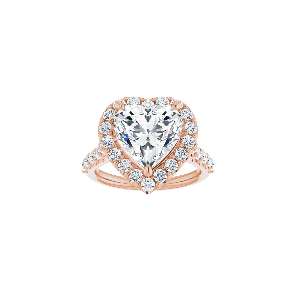 Heart Halo-Style Engagement Ring Semi-Mount - gallery - Series 123541