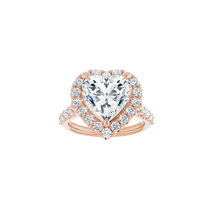 Heart Halo-Style Engagement Ring Semi-Mount - gallery - Series 123541