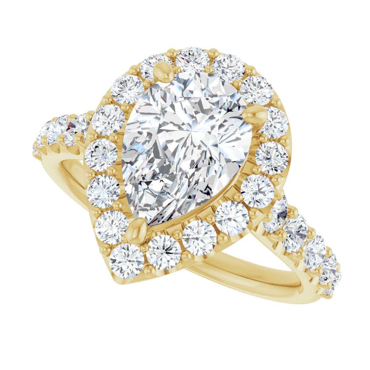 Pear Halo-Style Engagement Ring Semi-Mount - gallery - Series 123541