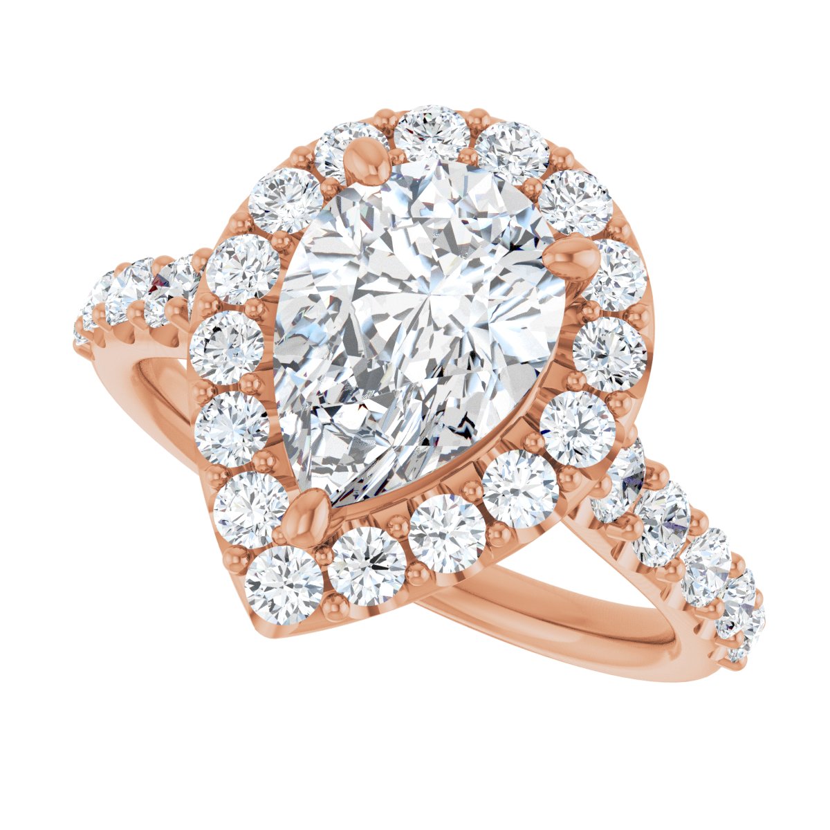 Pear Halo-Style Engagement Ring Semi-Mount - gallery - Series 123541