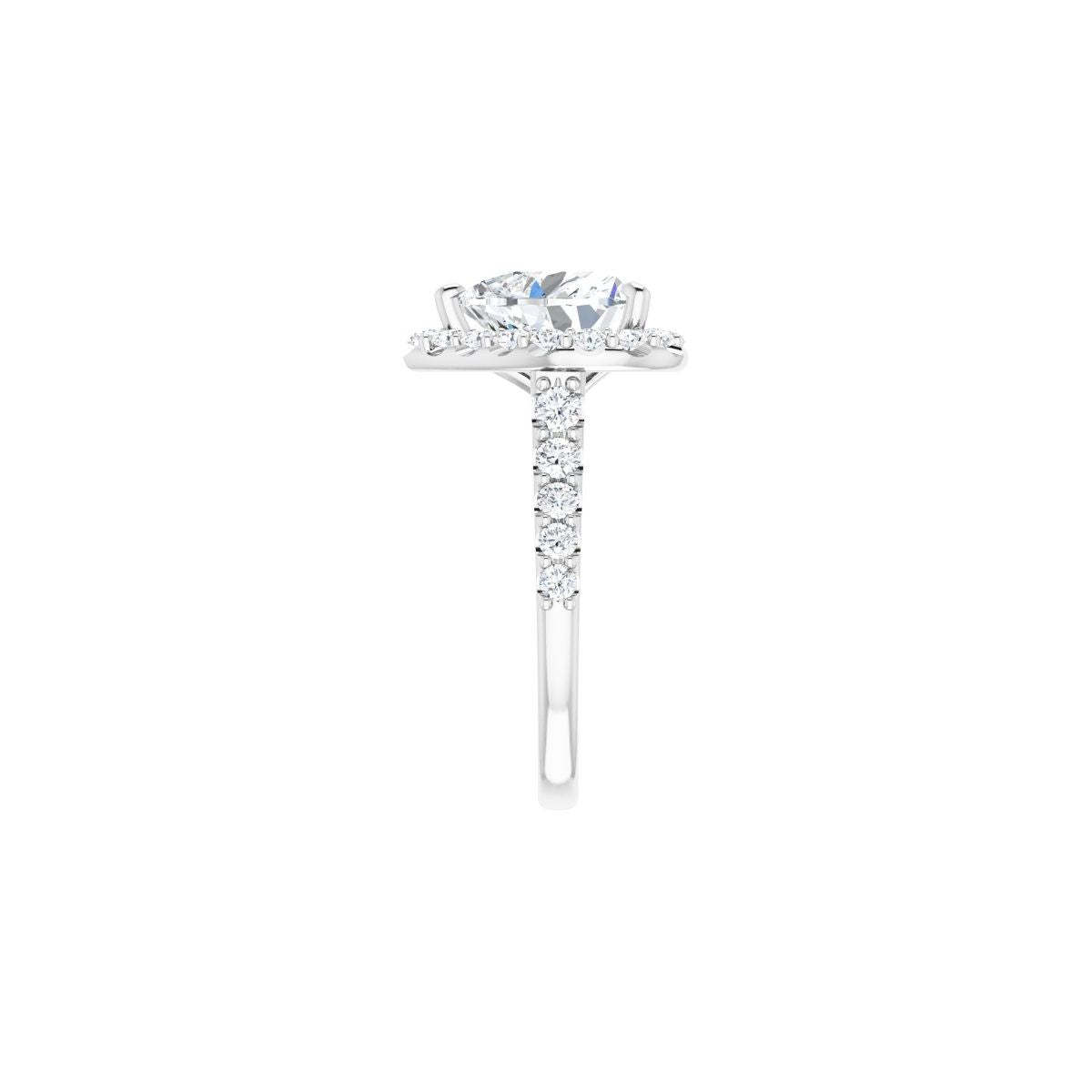 Heart Halo-Style Engagement Ring Semi-Mount - gallery - Series 123541