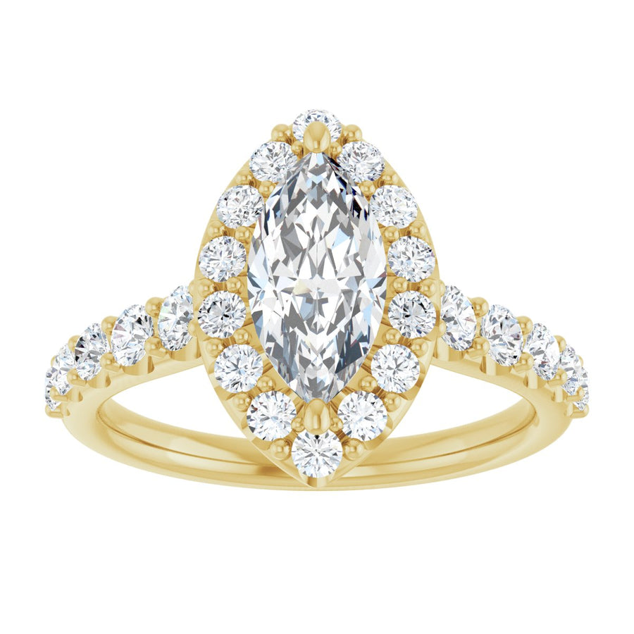 Marquise Halo-Style Engagement Ring Semi-Mount - gallery - Series 123541