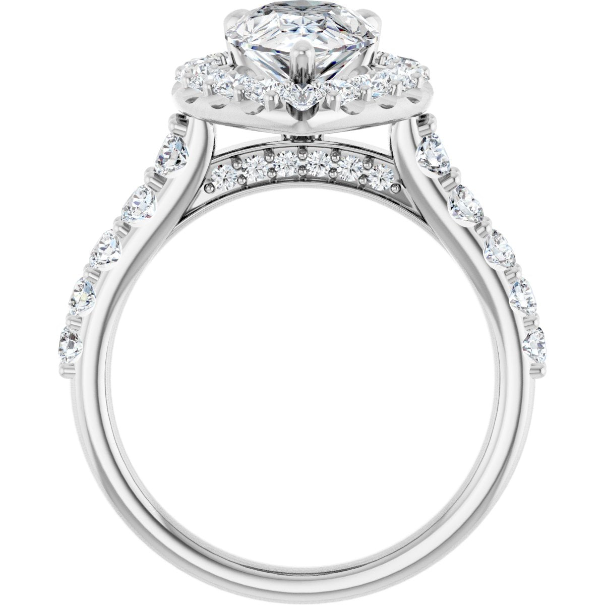 Pear Halo-Style Engagement Ring Semi-Mount - gallery - Series 123541