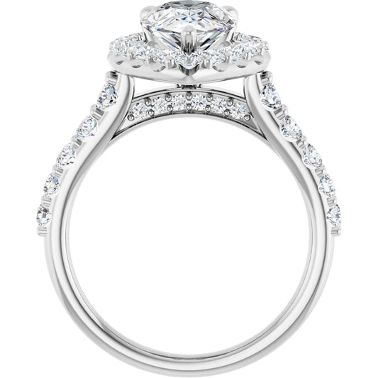 Pear Halo-Style Engagement Ring Semi-Mount - gallery - Series 123541