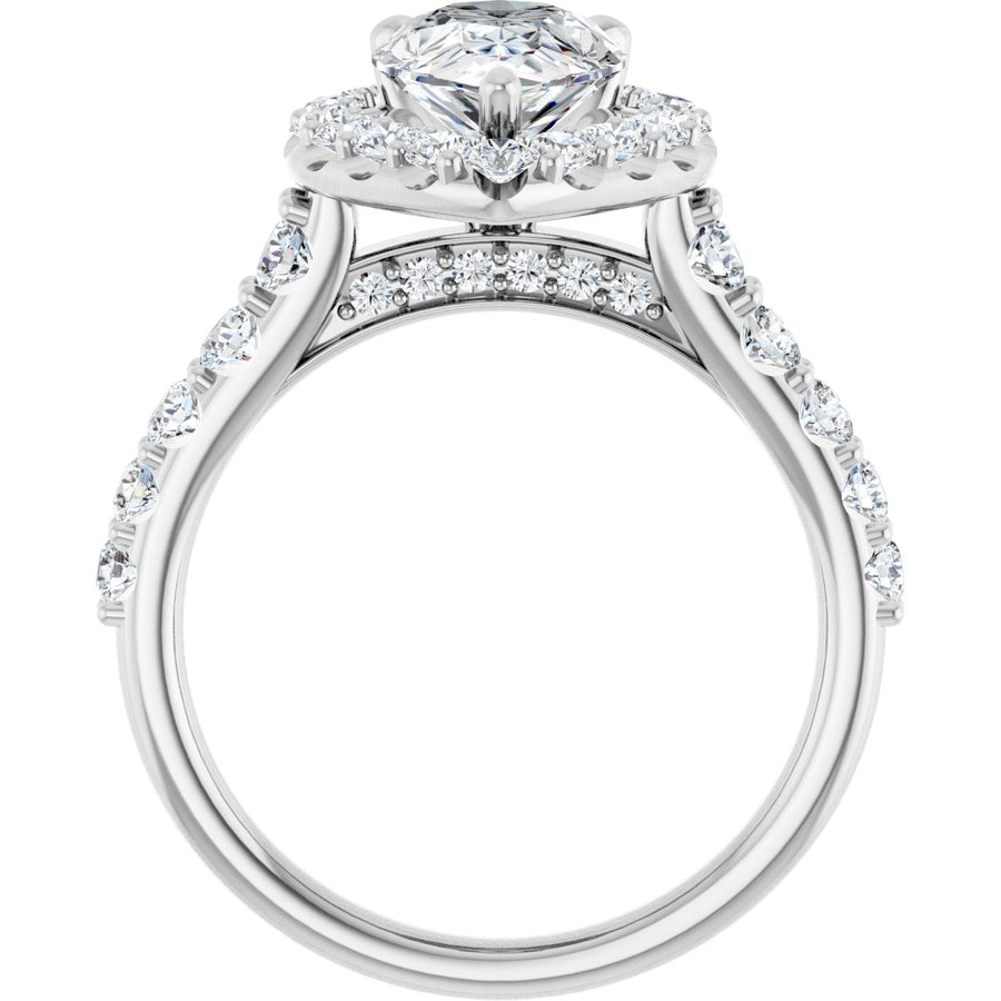 Pear Halo-Style Engagement Ring Semi-Mount - gallery - Series 123541
