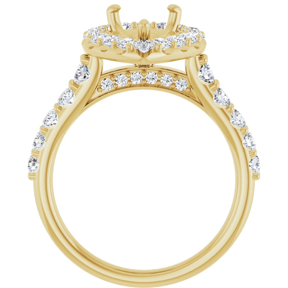 Pear Halo-Style Engagement Ring Semi-Mount - gallery - Series 123541