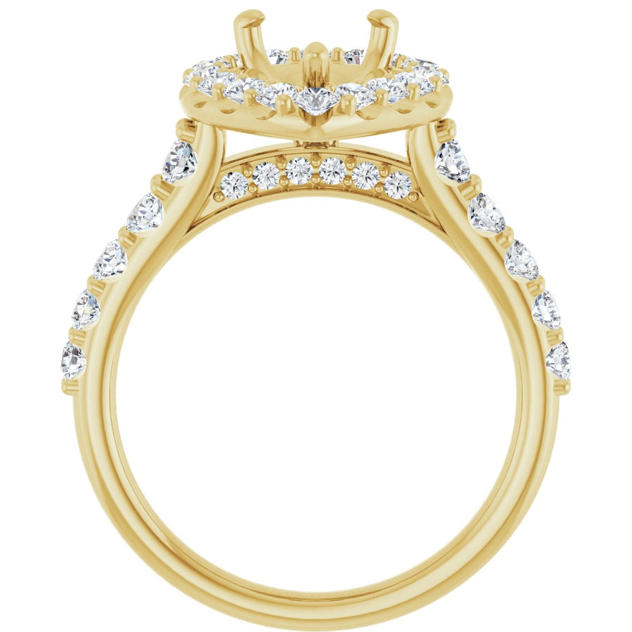 Pear Halo-Style Engagement Ring Semi-Mount - gallery - Series 123541