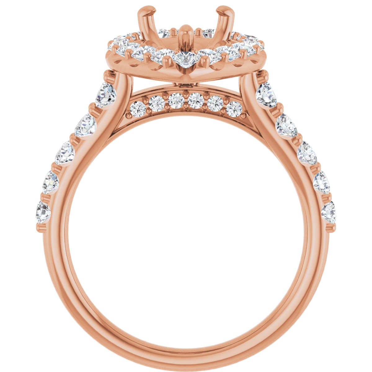 Pear Halo-Style Engagement Ring Semi-Mount - gallery - Series 123541