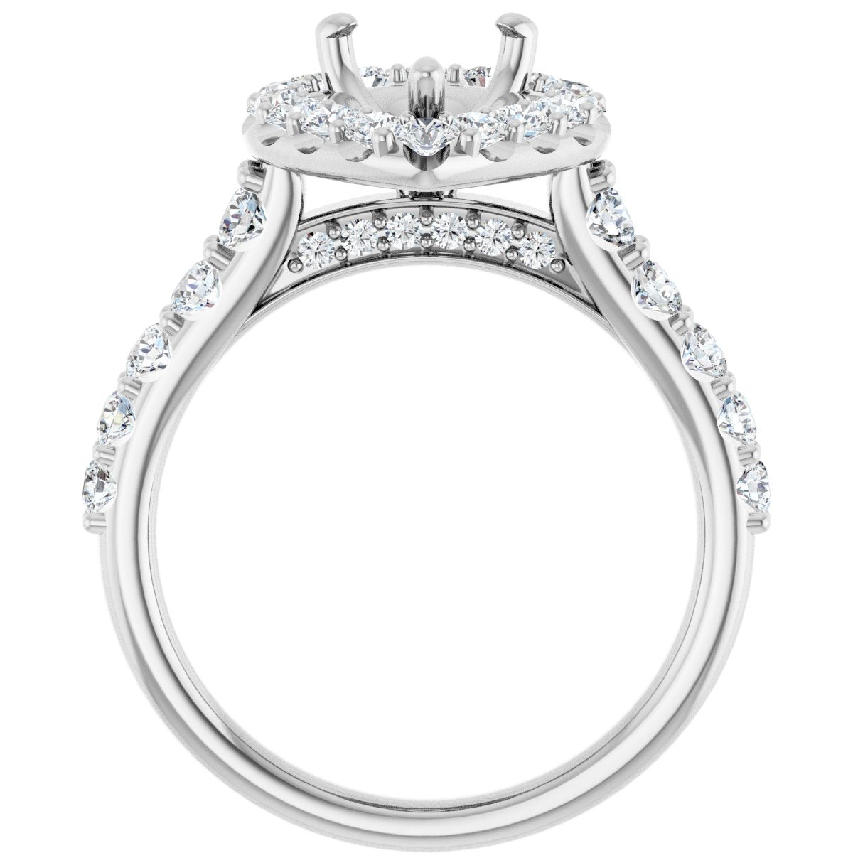 Pear Halo-Style Engagement Ring Semi-Mount - gallery - Series 123541