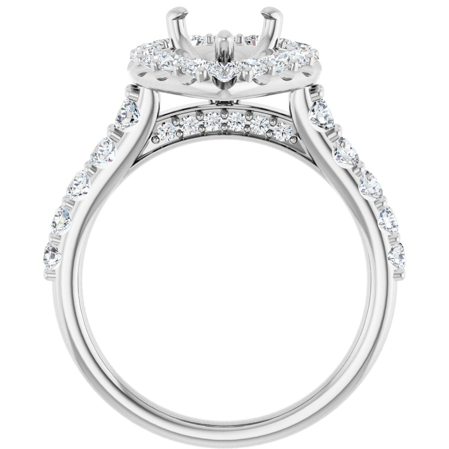 Pear Halo-Style Engagement Ring Semi-Mount - gallery - Series 123541