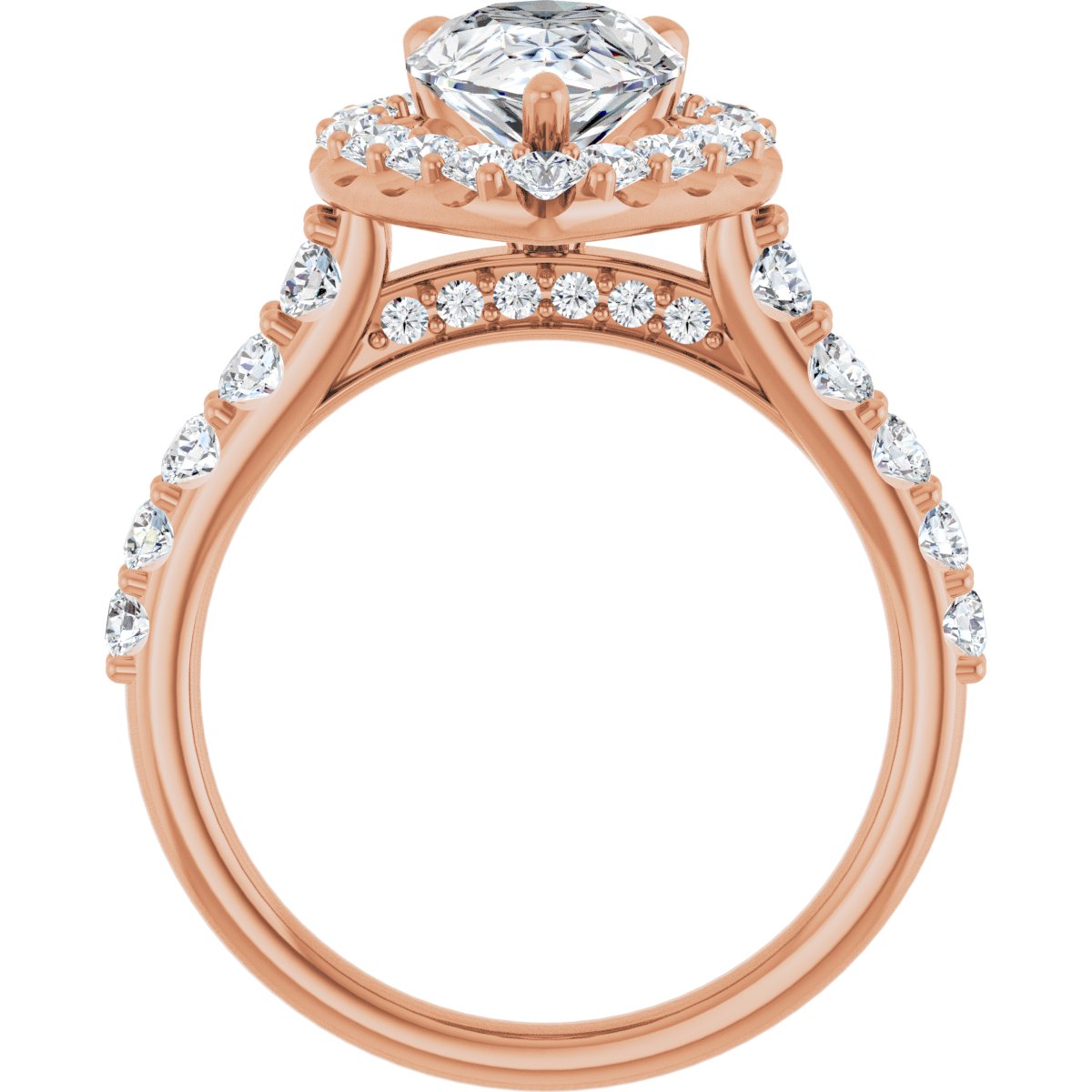Pear Halo-Style Engagement Ring Semi-Mount - gallery - Series 123541