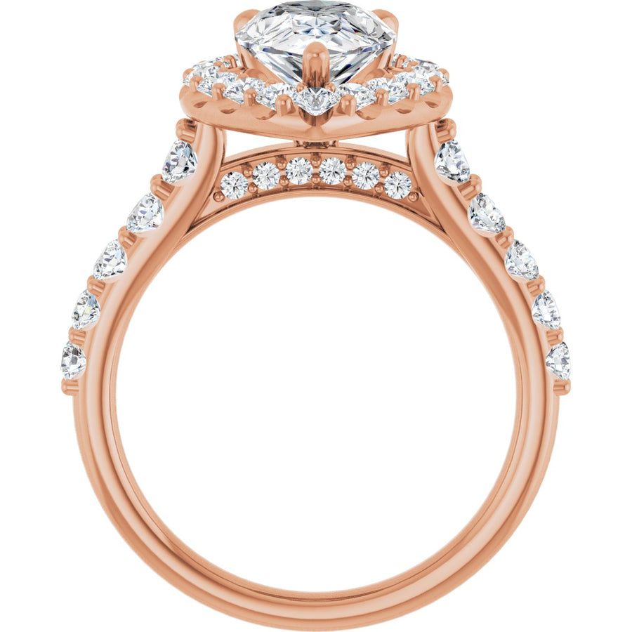 Pear Halo-Style Engagement Ring Semi-Mount - gallery - Series 123541