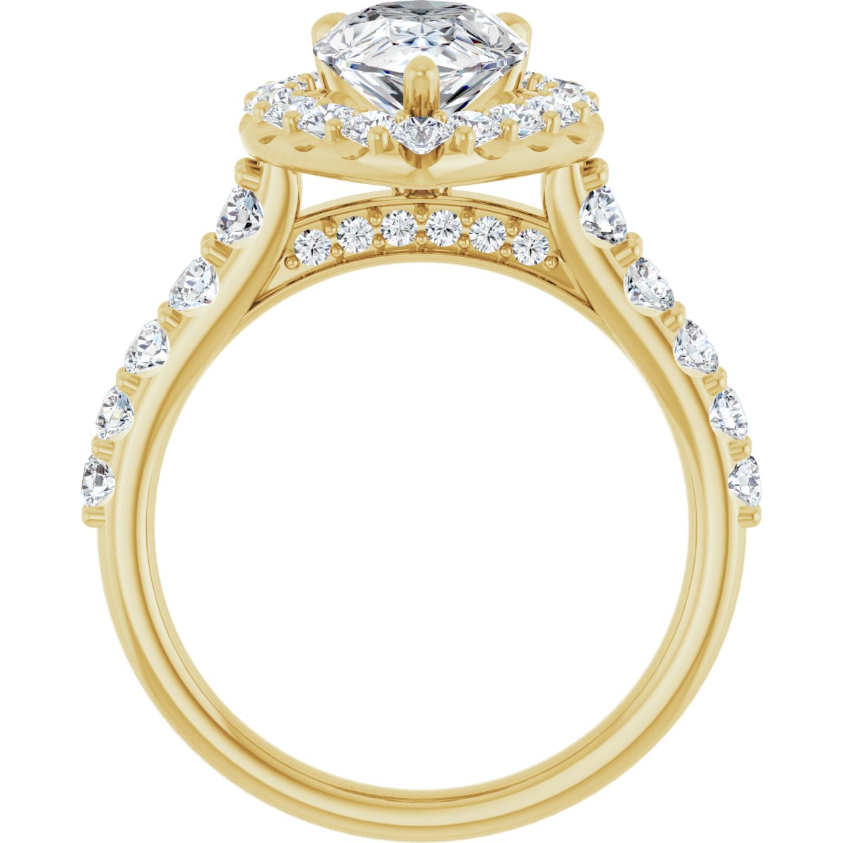 Pear Halo-Style Engagement Ring Semi-Mount - gallery - Series 123541