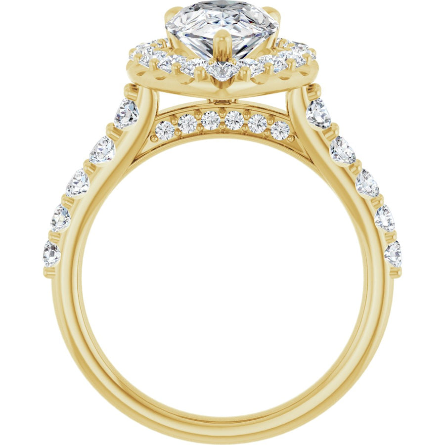 Pear Halo-Style Engagement Ring Semi-Mount - gallery - Series 123541