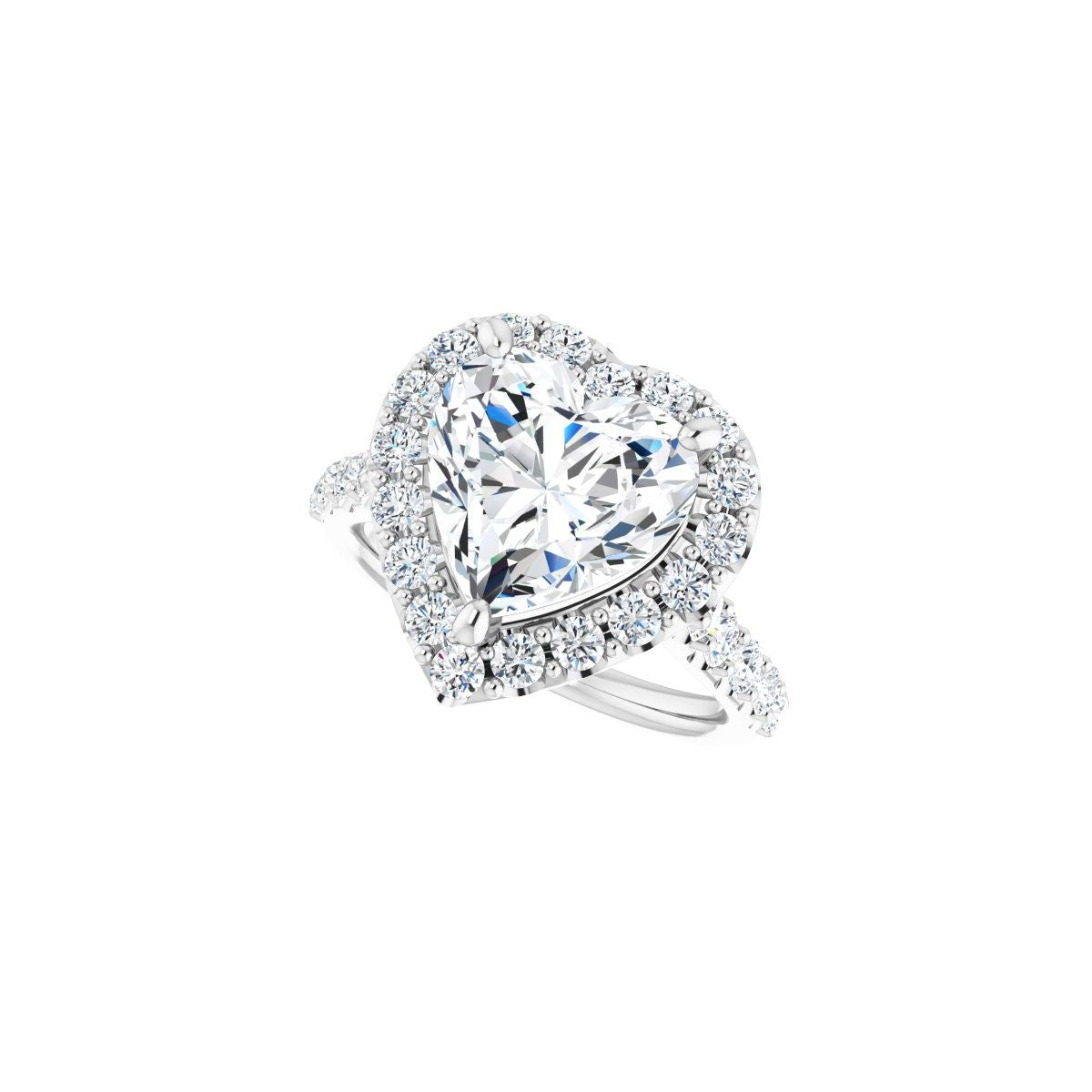 Heart Halo-Style Engagement Ring Semi-Mount - gallery - Series 123541