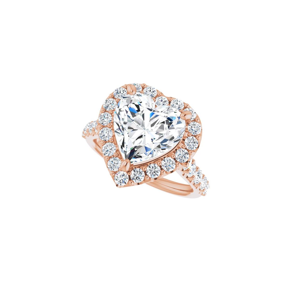 Heart Halo-Style Engagement Ring Semi-Mount - gallery - Series 123541
