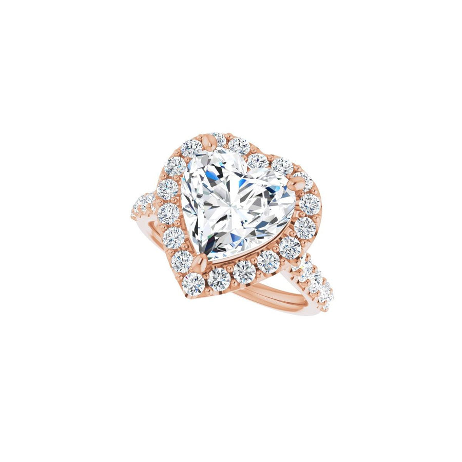 Heart Halo-Style Engagement Ring Semi-Mount - gallery - Series 123541