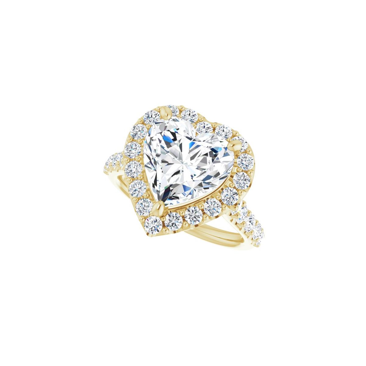 Heart Halo-Style Engagement Ring Semi-Mount - gallery - Series 123541
