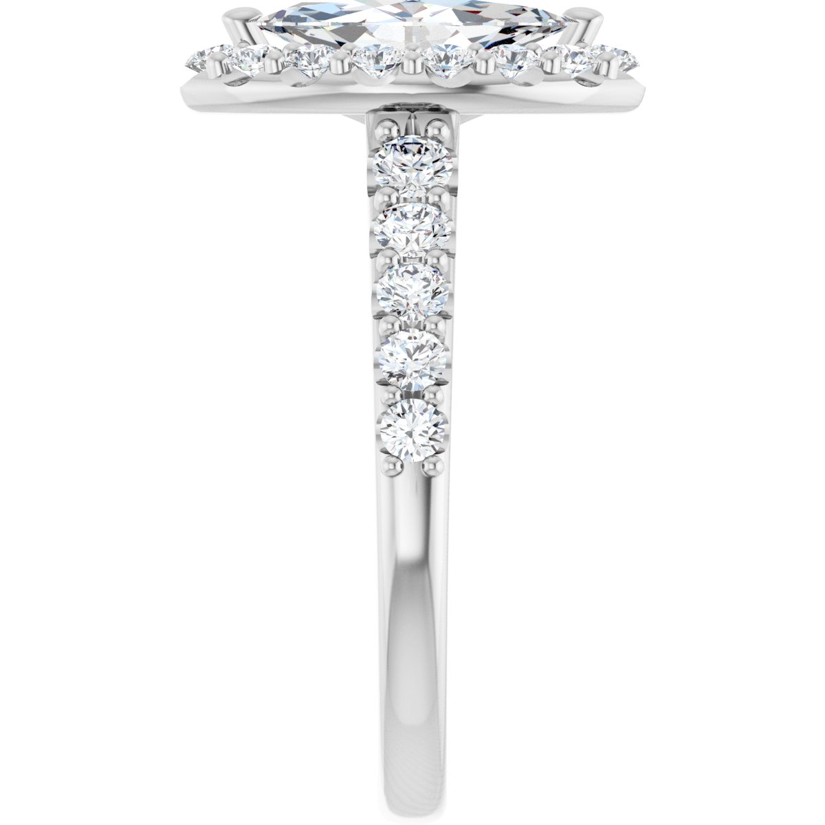Marquise Halo-Style Engagement Ring Semi-Mount - gallery - Series 123541