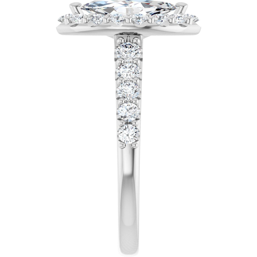 Marquise Halo-Style Engagement Ring Semi-Mount - gallery - Series 123541