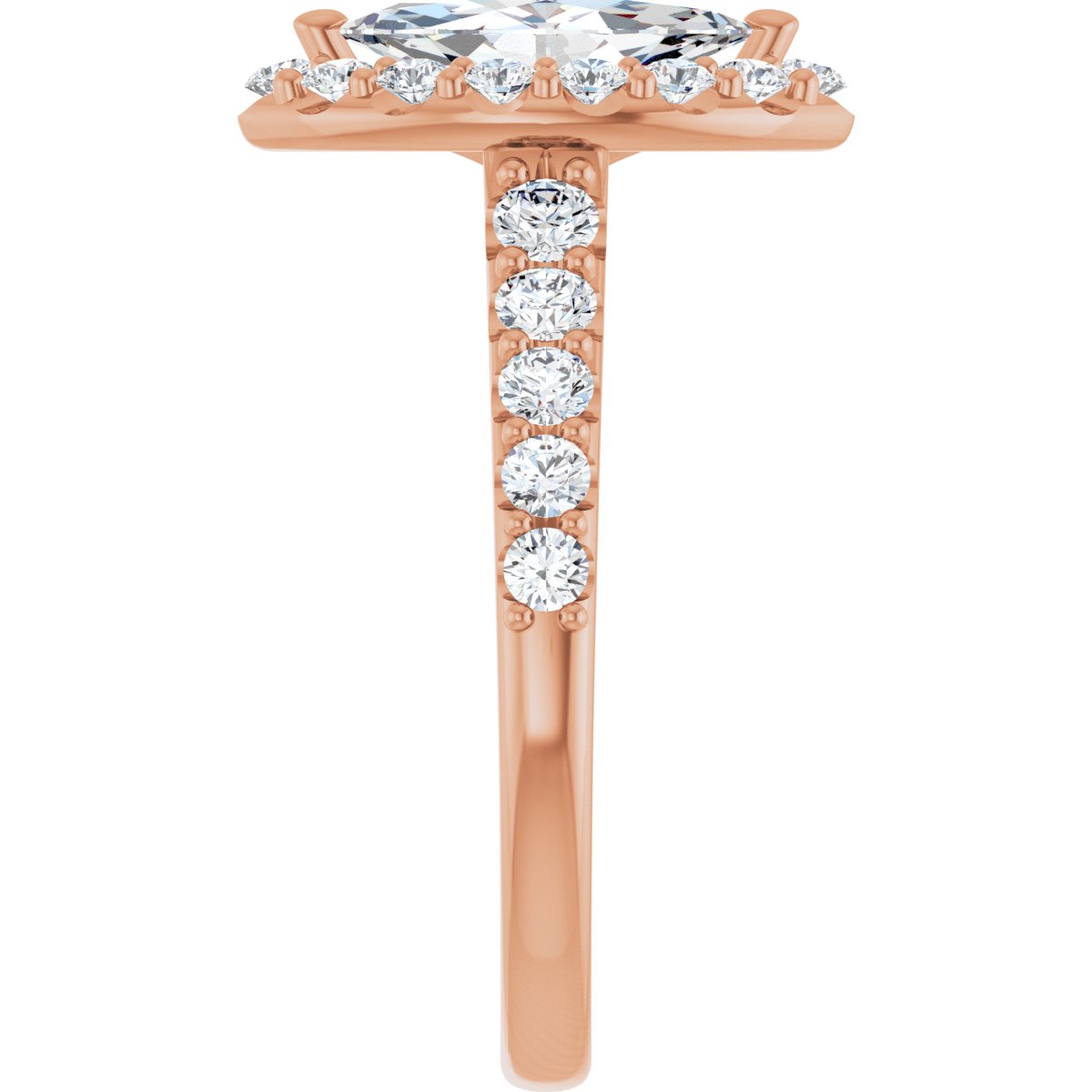 Marquise Halo-Style Engagement Ring Semi-Mount - gallery - Series 123541