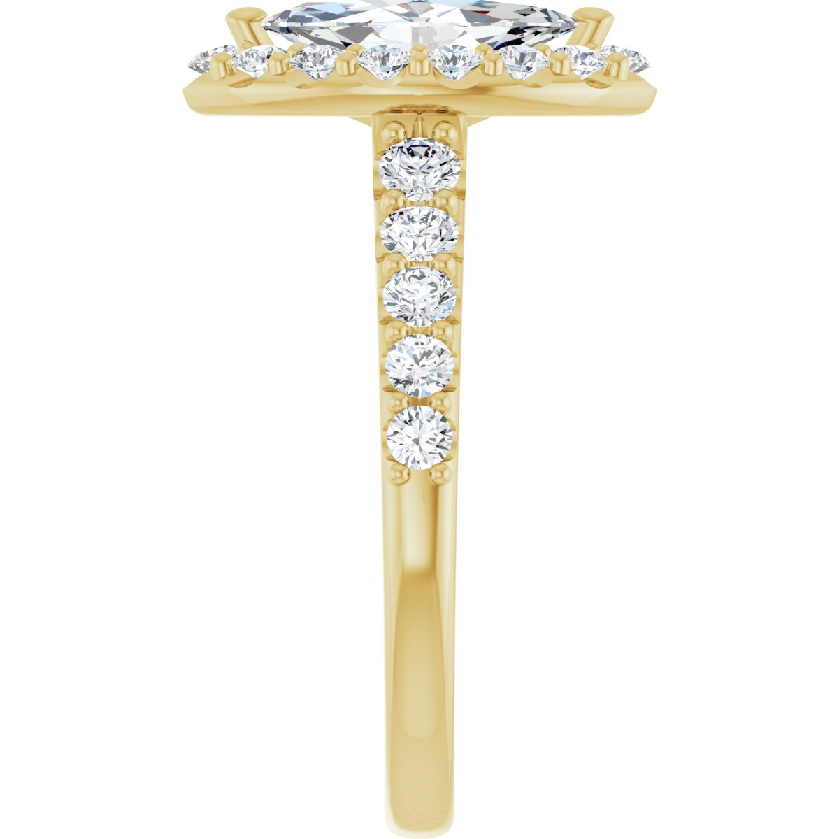 Marquise Halo-Style Engagement Ring Semi-Mount - gallery - Series 123541