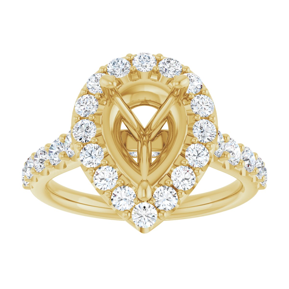 Pear Halo-Style Engagement Ring Semi-Mount - gallery - Series 123541