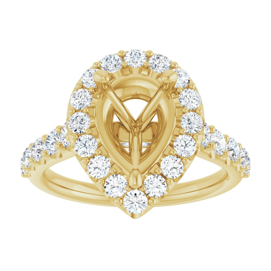 Pear Halo-Style Engagement Ring Semi-Mount - gallery - Series 123541
