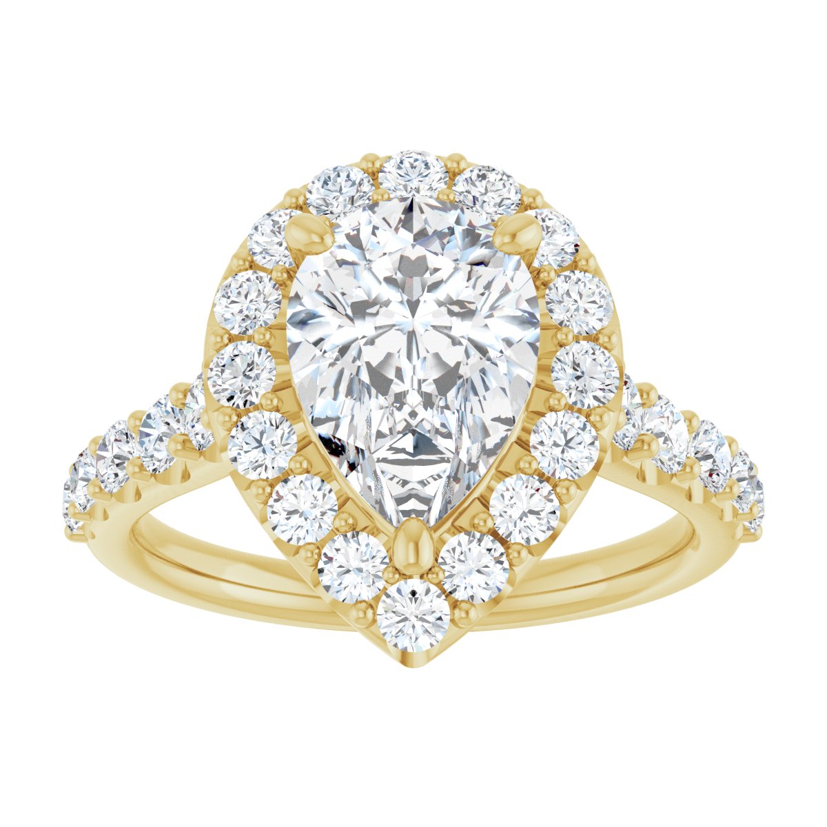 Pear Halo-Style Engagement Ring Semi-Mount - gallery - Series 123541