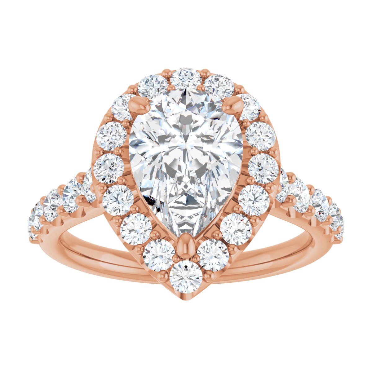 Pear Halo-Style Engagement Ring Semi-Mount - gallery - Series 123541