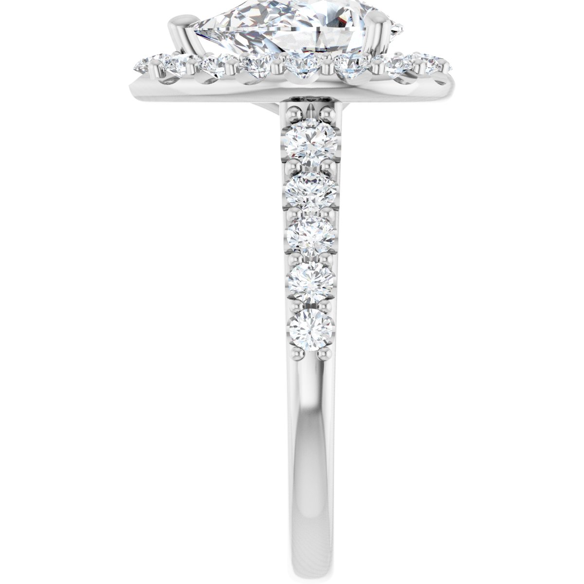 Pear Halo-Style Engagement Ring Semi-Mount - gallery - Series 123541