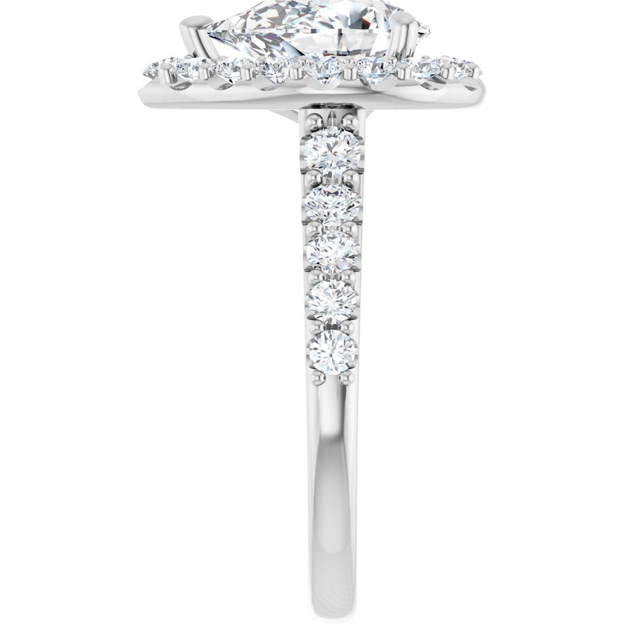 Pear Halo-Style Engagement Ring Semi-Mount - gallery - Series 123541