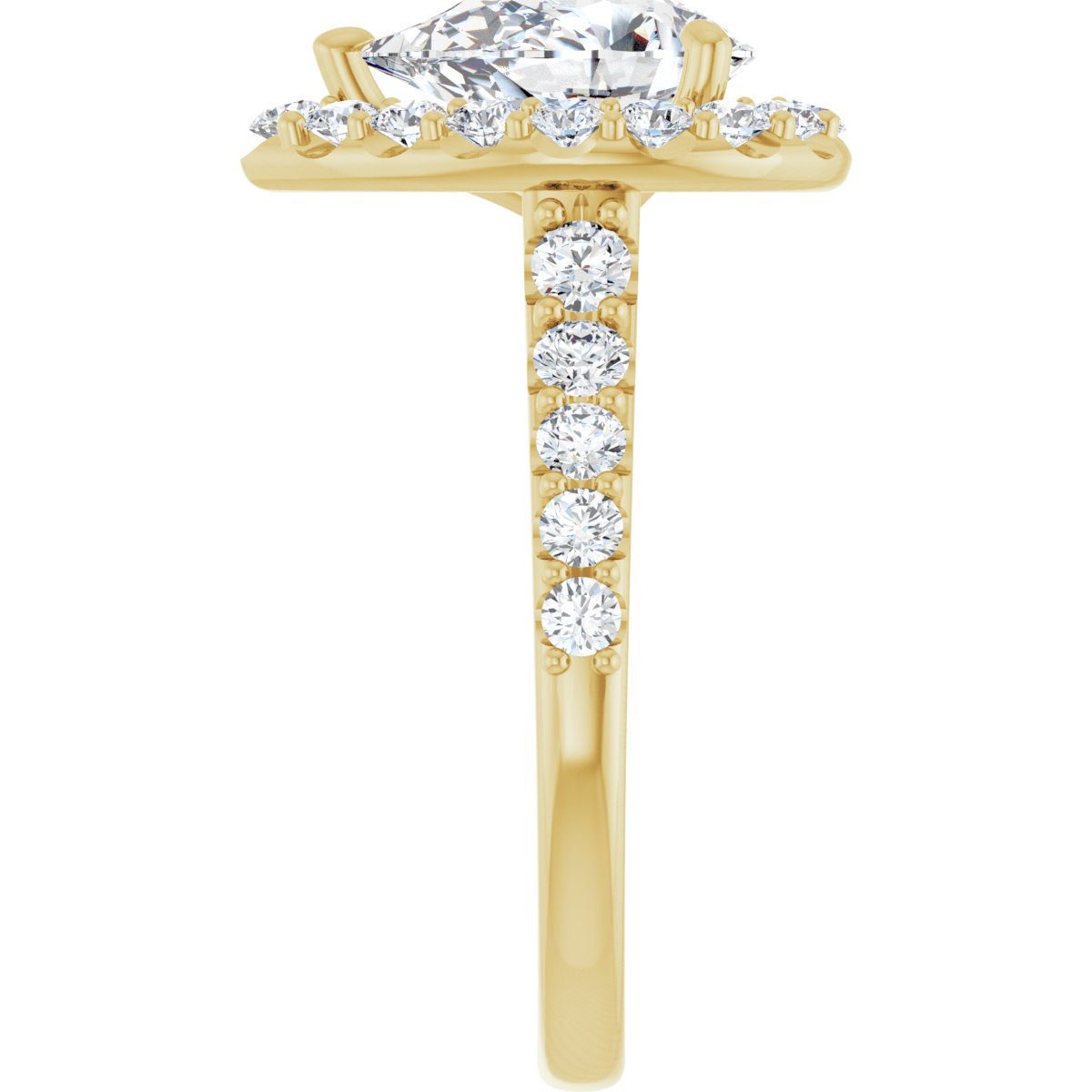 Pear Halo-Style Engagement Ring Semi-Mount - gallery - Series 123541