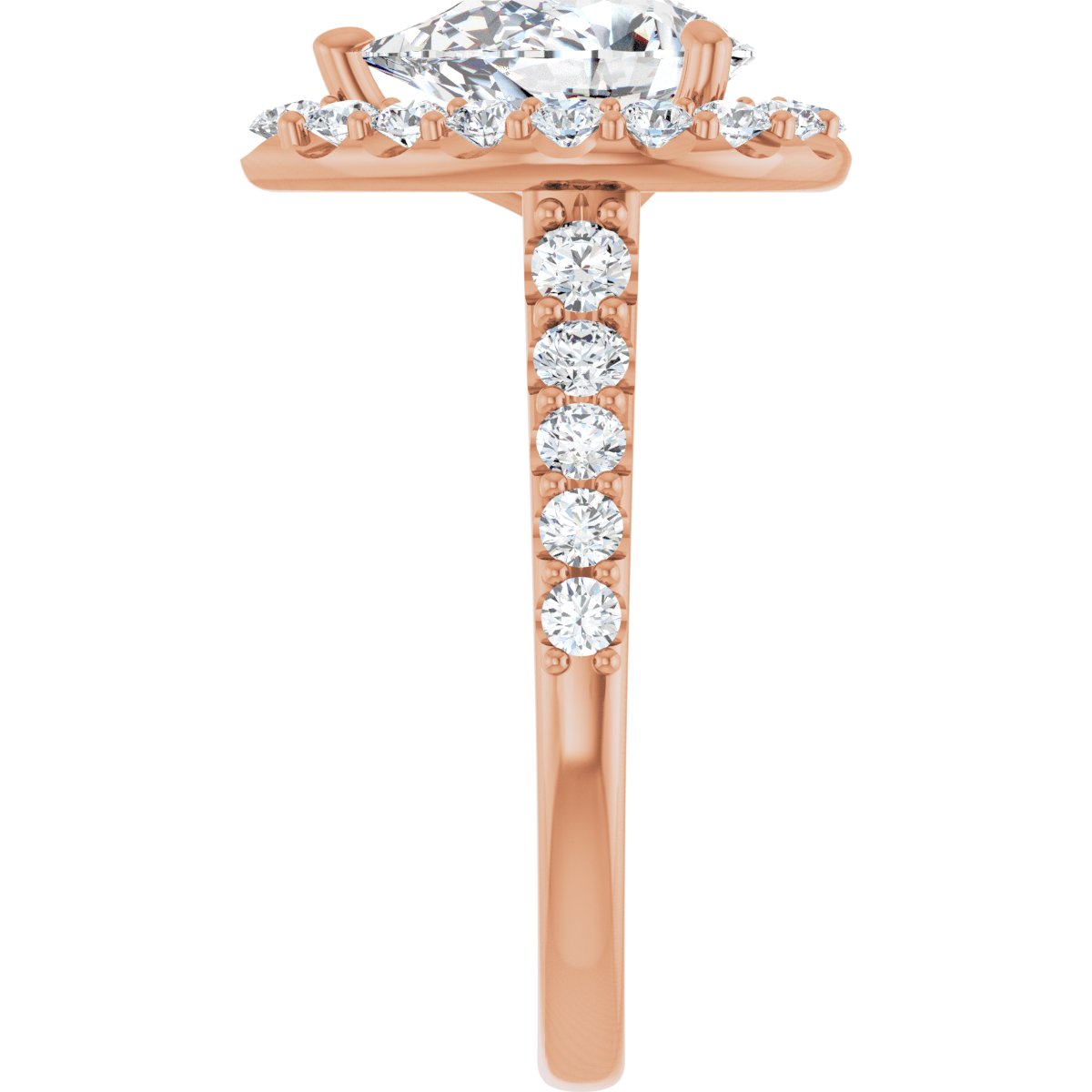Pear Halo-Style Engagement Ring Semi-Mount - gallery - Series 123541