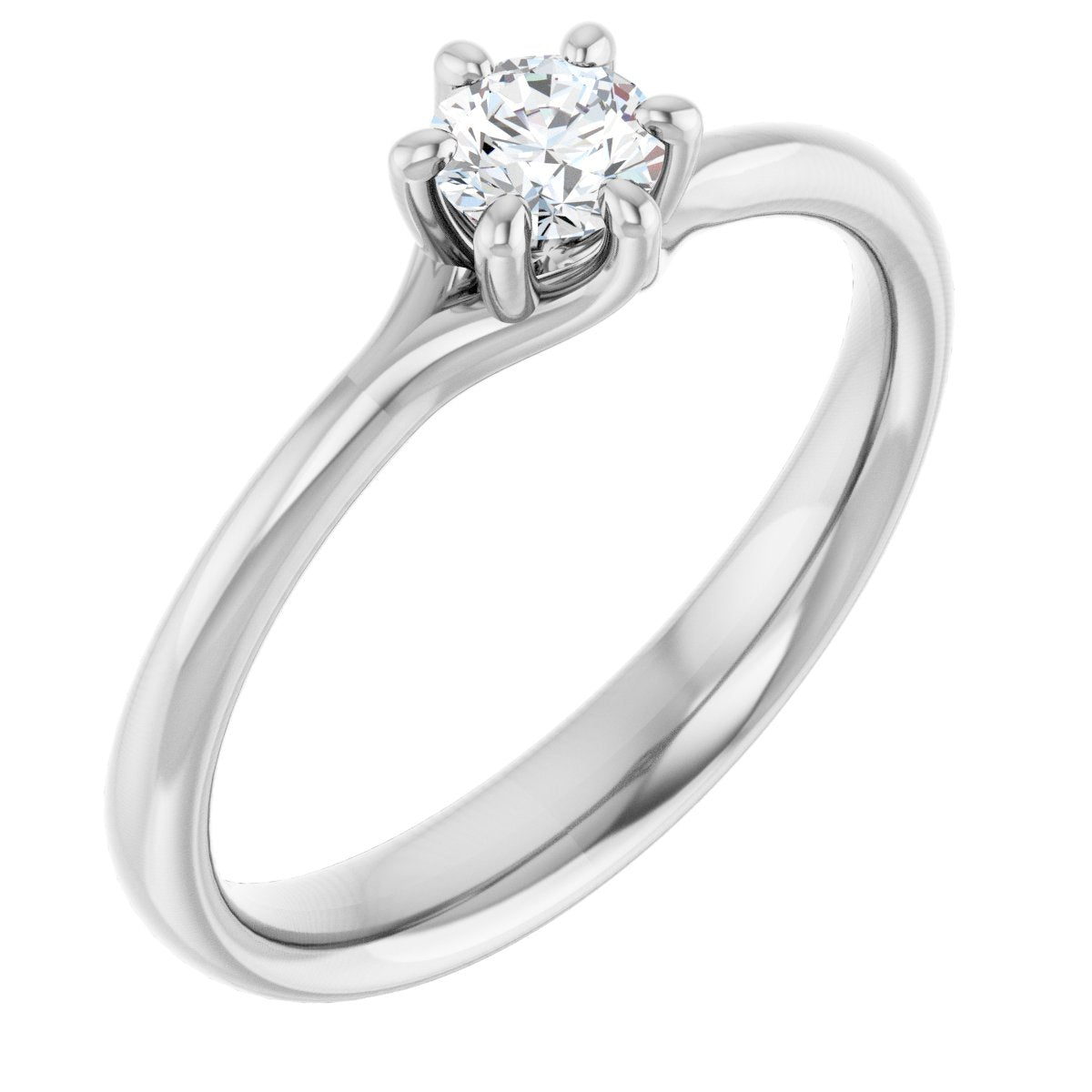 Natural Diamond Round Solitaire Engagement Ring Mounting - 14K Gold - Series 122118