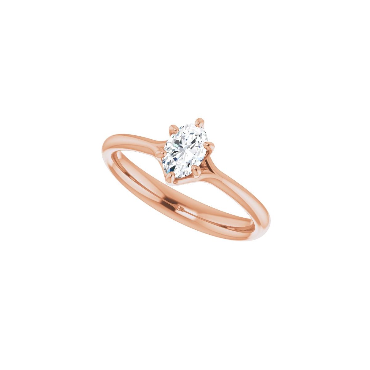 Oval Solitaire Engagement Ring Mounting - gallery - Series 122118