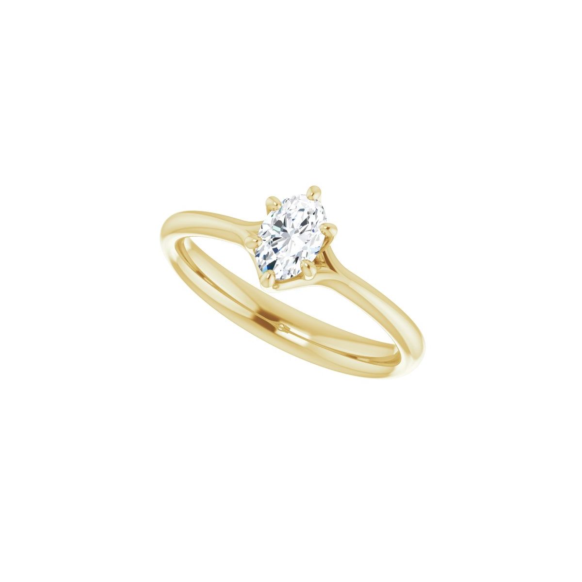 Oval Solitaire Engagement Ring Mounting - gallery - Series 122118