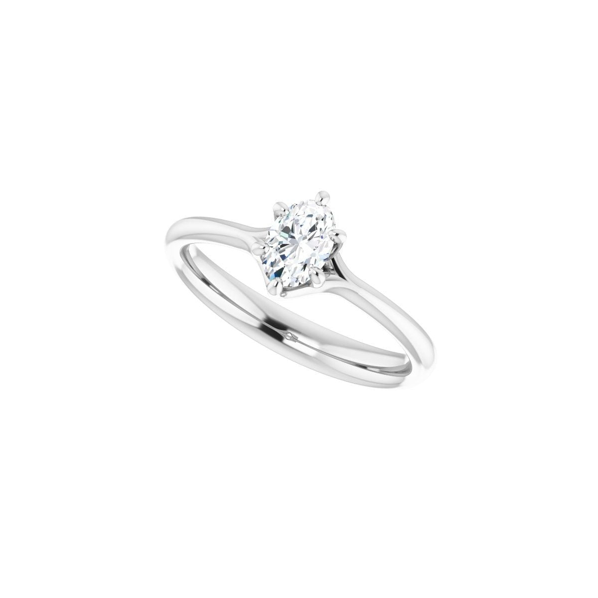 Oval Solitaire Engagement Ring Mounting - gallery - Series 122118
