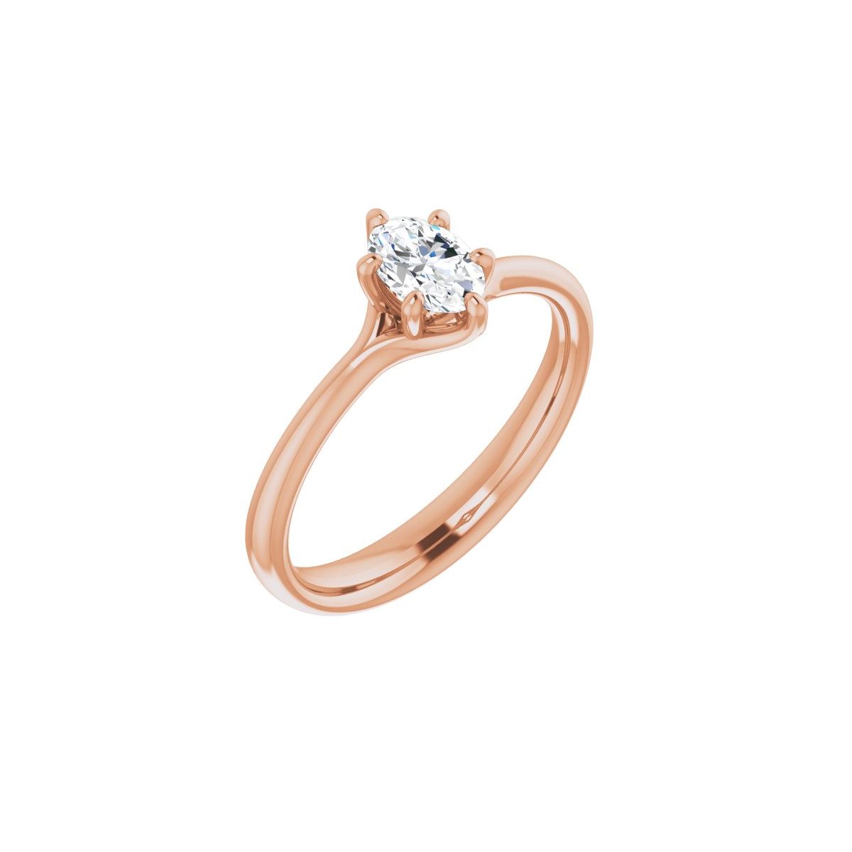 Natural Diamond Oval Solitaire Engagement Ring Mounting - 14K Gold - Series 122118