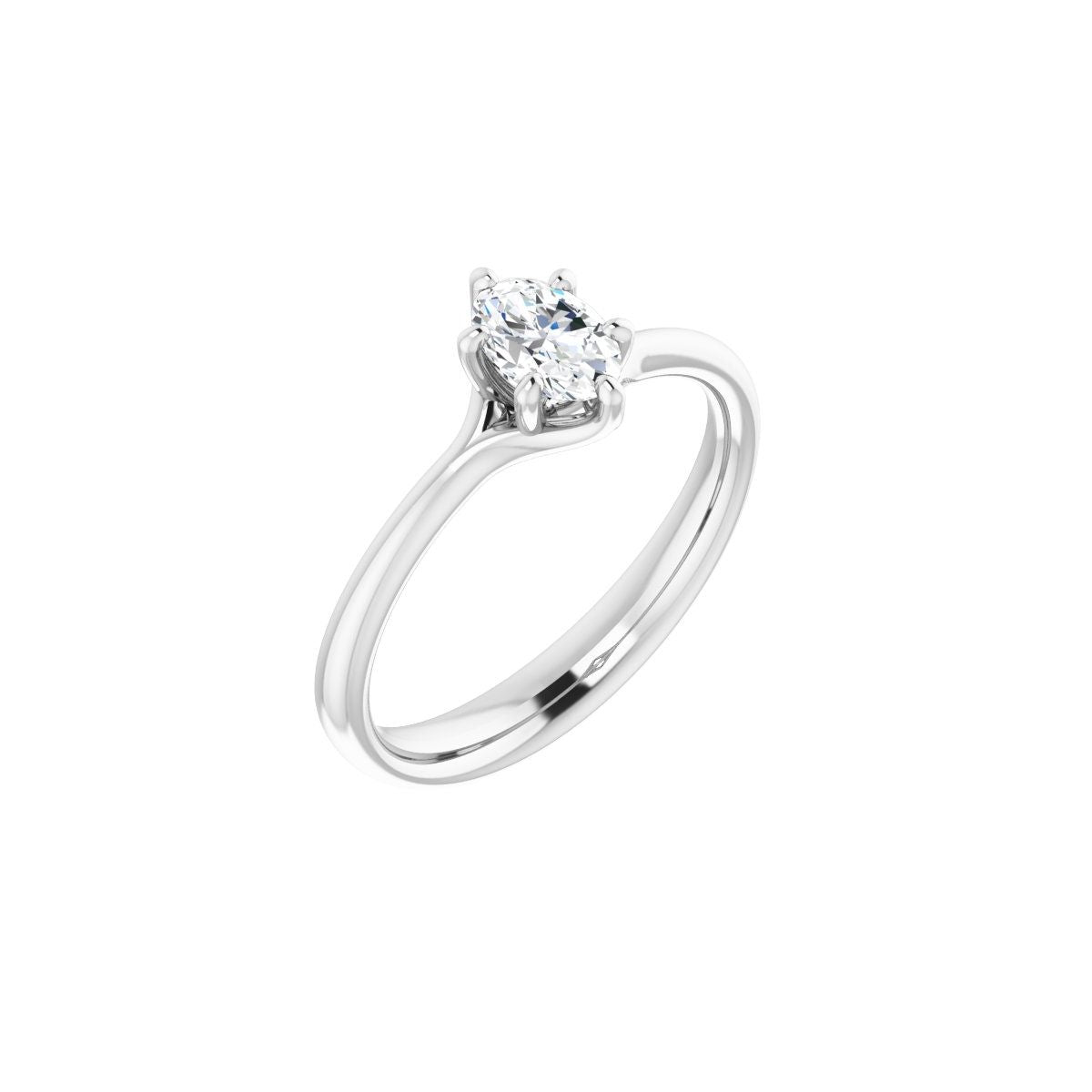 Natural Diamond Oval Solitaire Engagement Ring Mounting - 14K Gold - Series 122118