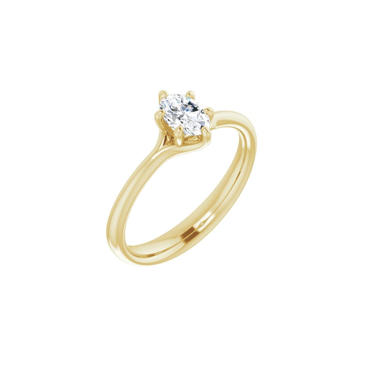 Natural Diamond Oval Solitaire Engagement Ring Mounting - 14K Gold - Series 122118