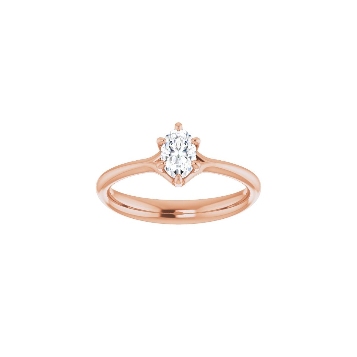 Oval Solitaire Engagement Ring Mounting - gallery - Series 122118
