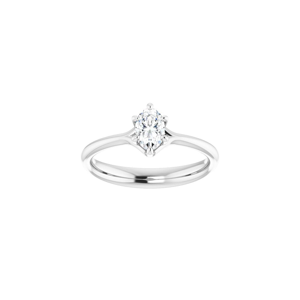 Oval Solitaire Engagement Ring Mounting - gallery - Series 122118