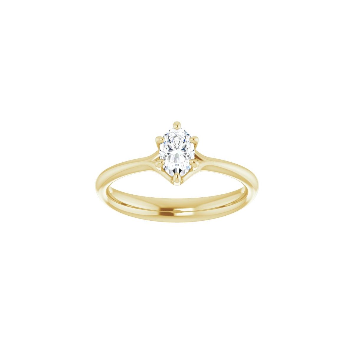 Oval Solitaire Engagement Ring Mounting - gallery - Series 122118
