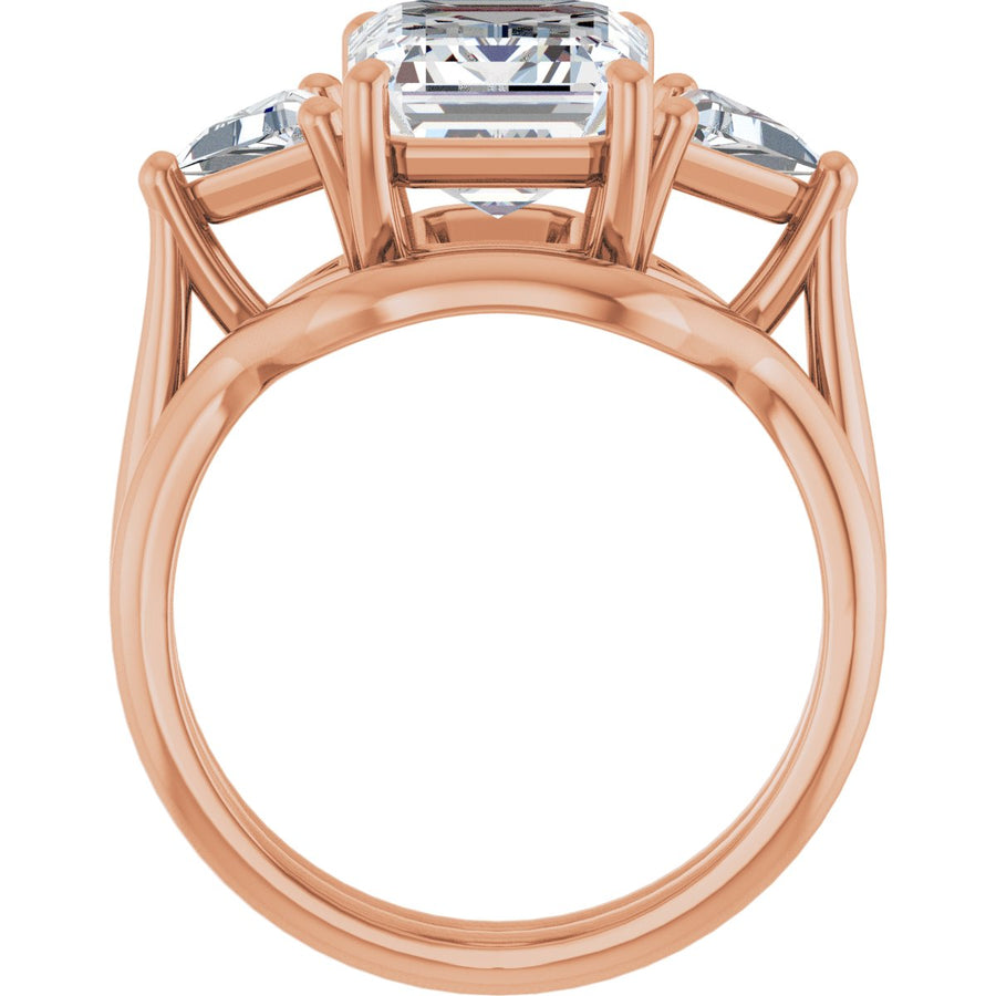 Emerald Three-Stone Engagement Ring Semi-Mount - gallery - Series 122119