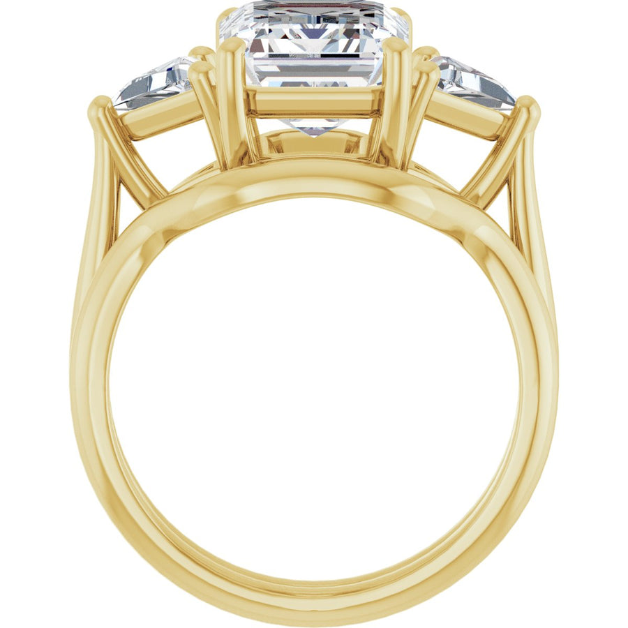 Emerald Three-Stone Engagement Ring Semi-Mount - gallery - Series 122119