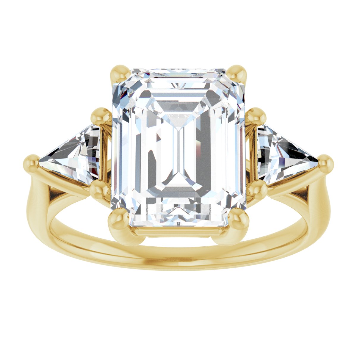 Emerald Three-Stone Engagement Ring Semi-Mount - gallery - Series 122119