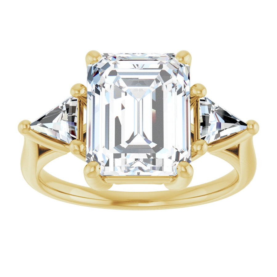 Emerald Three-Stone Engagement Ring Semi-Mount - gallery - Series 122119