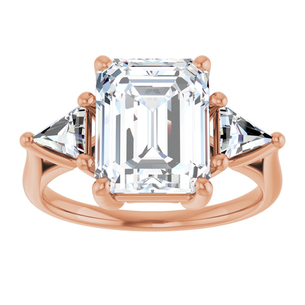 Emerald Three-Stone Engagement Ring Semi-Mount - gallery - Series 122119