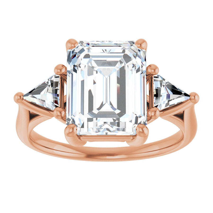 Emerald Three-Stone Engagement Ring Semi-Mount - gallery - Series 122119